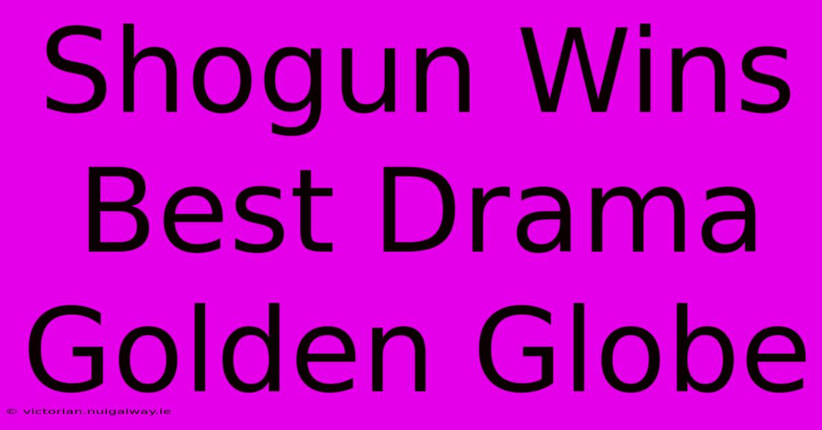 Shogun Wins Best Drama Golden Globe