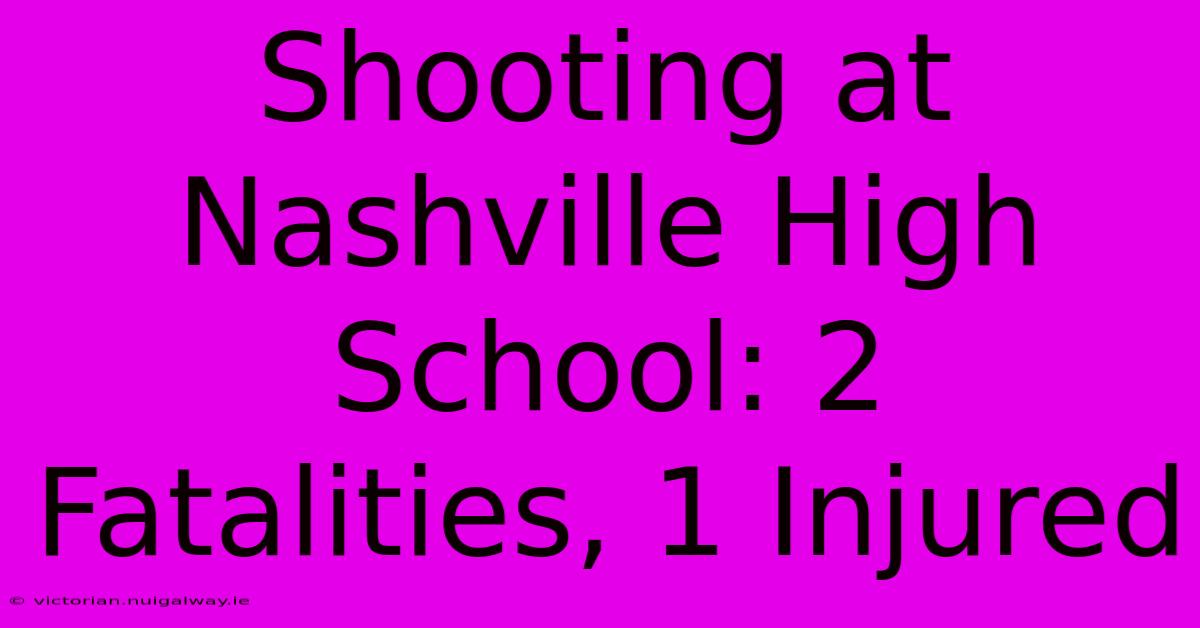 Shooting At Nashville High School: 2 Fatalities, 1 Injured