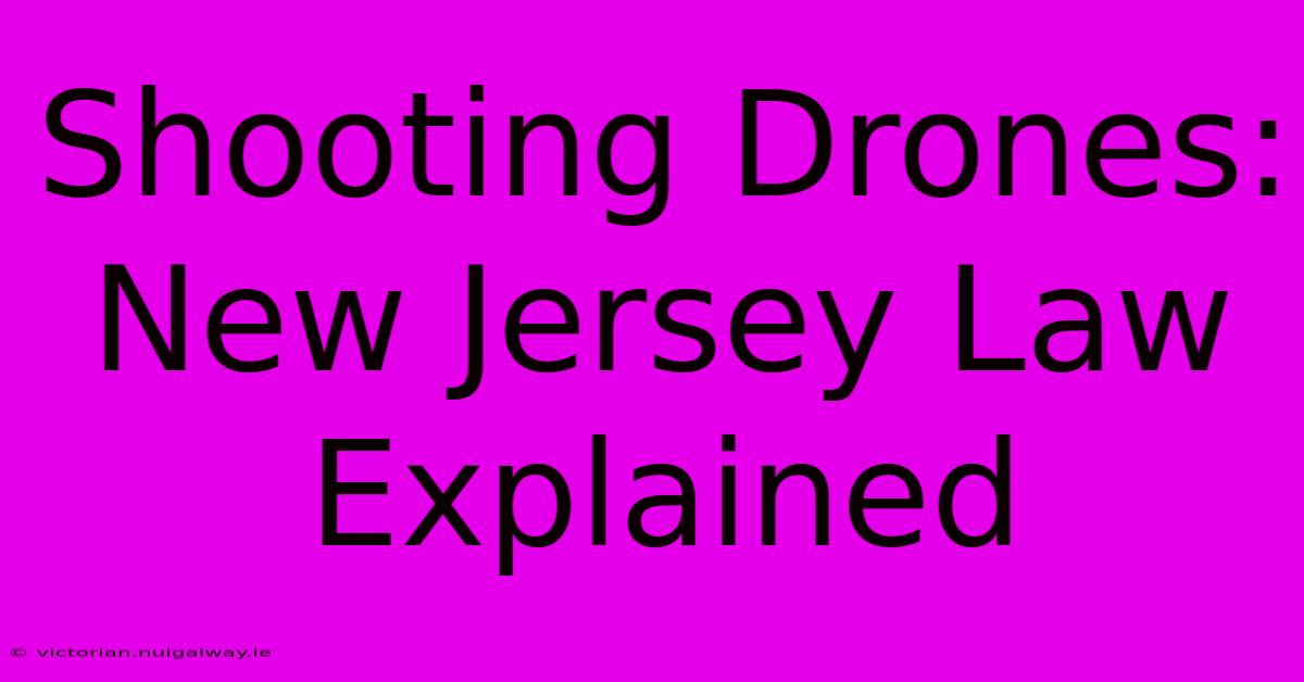 Shooting Drones: New Jersey Law Explained