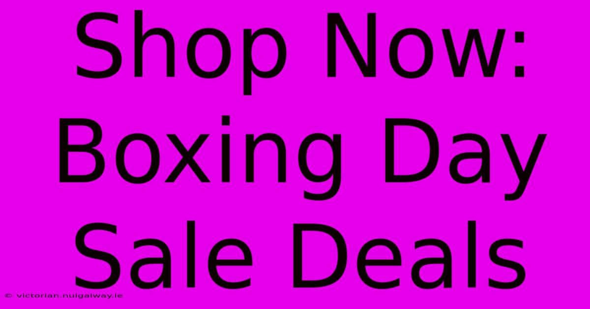 Shop Now: Boxing Day Sale Deals