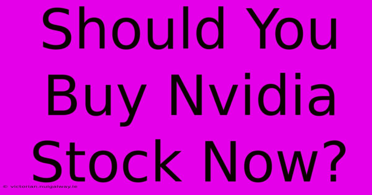 Should You Buy Nvidia Stock Now?