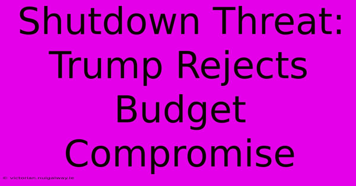 Shutdown Threat: Trump Rejects Budget Compromise