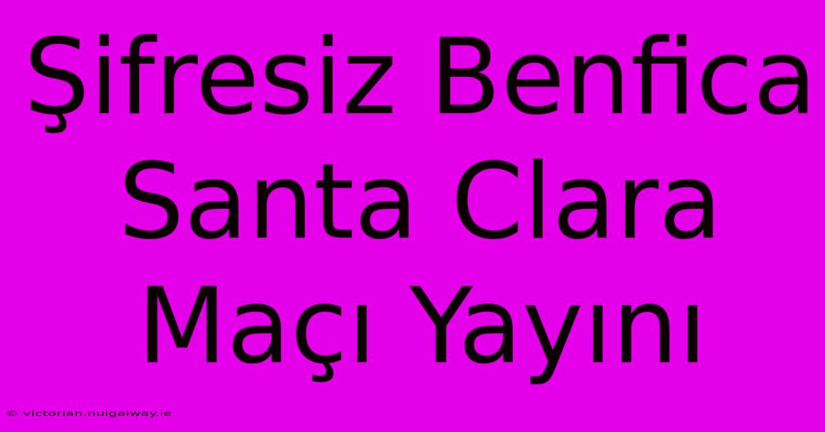 Şifresiz Benfica Santa Clara Maçı Yayını 