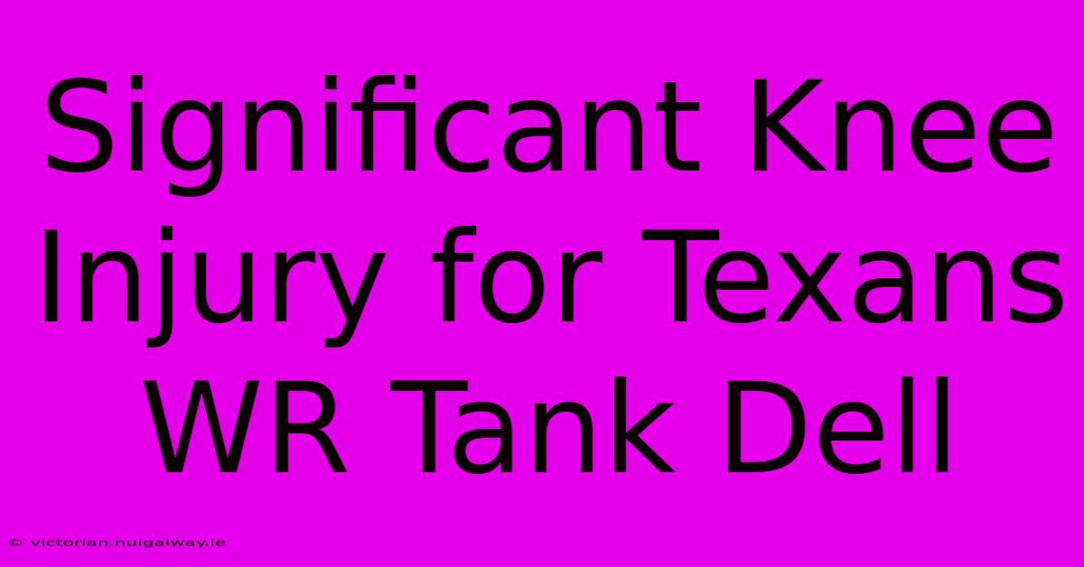 Significant Knee Injury For Texans WR Tank Dell