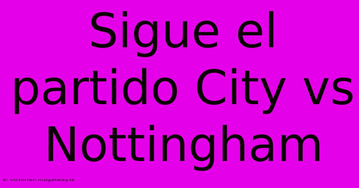 Sigue El Partido City Vs Nottingham