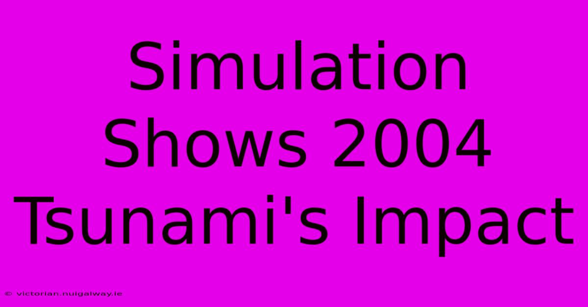 Simulation Shows 2004 Tsunami's Impact