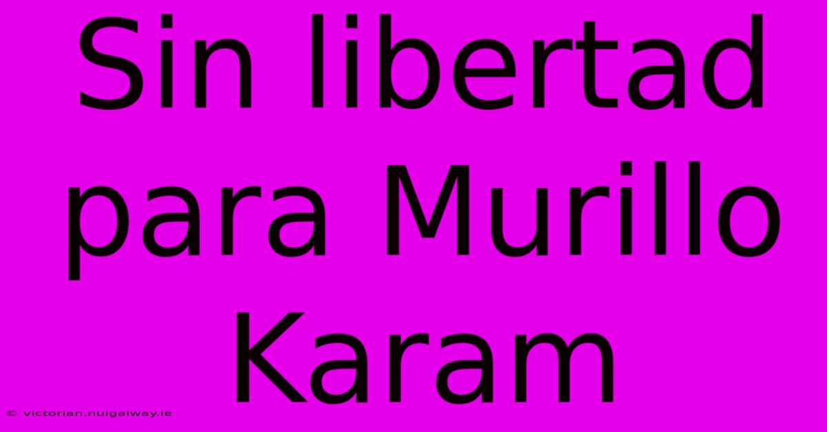 Sin Libertad Para Murillo Karam