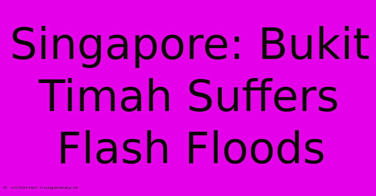 Singapore: Bukit Timah Suffers Flash Floods