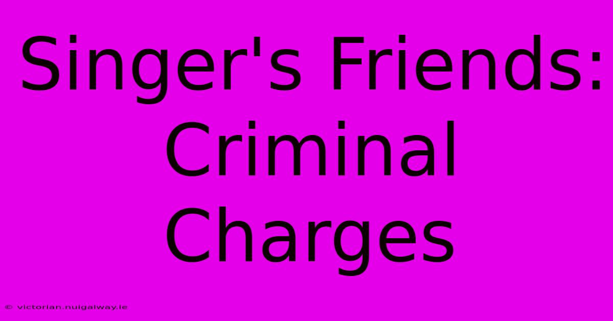 Singer's Friends: Criminal Charges