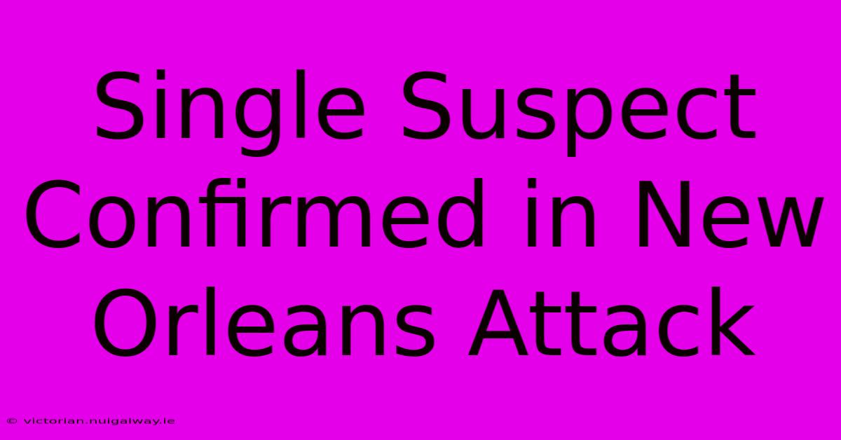 Single Suspect Confirmed In New Orleans Attack