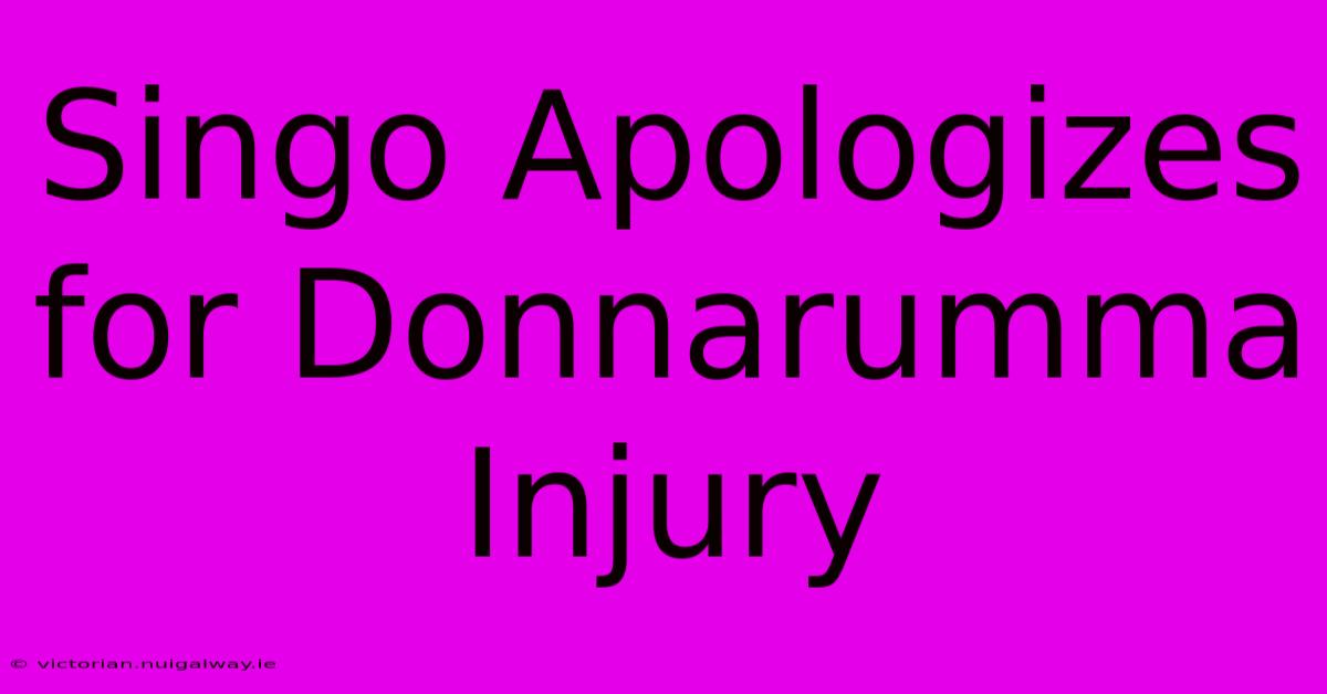 Singo Apologizes For Donnarumma Injury