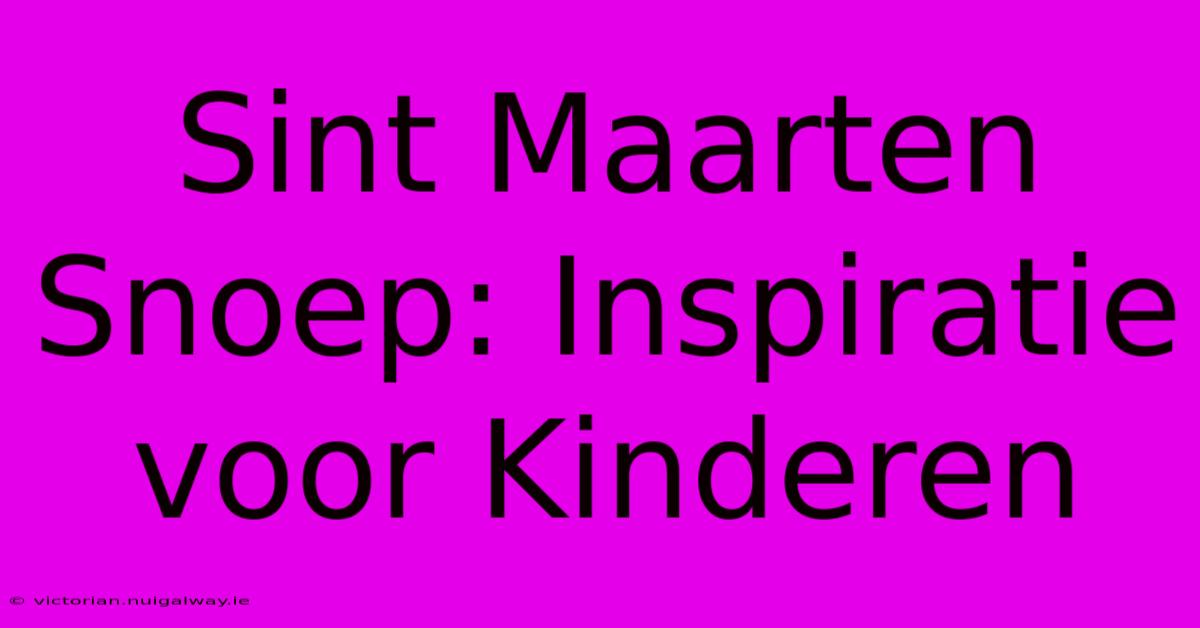 Sint Maarten Snoep: Inspiratie Voor Kinderen