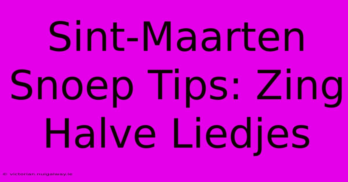 Sint-Maarten Snoep Tips: Zing Halve Liedjes