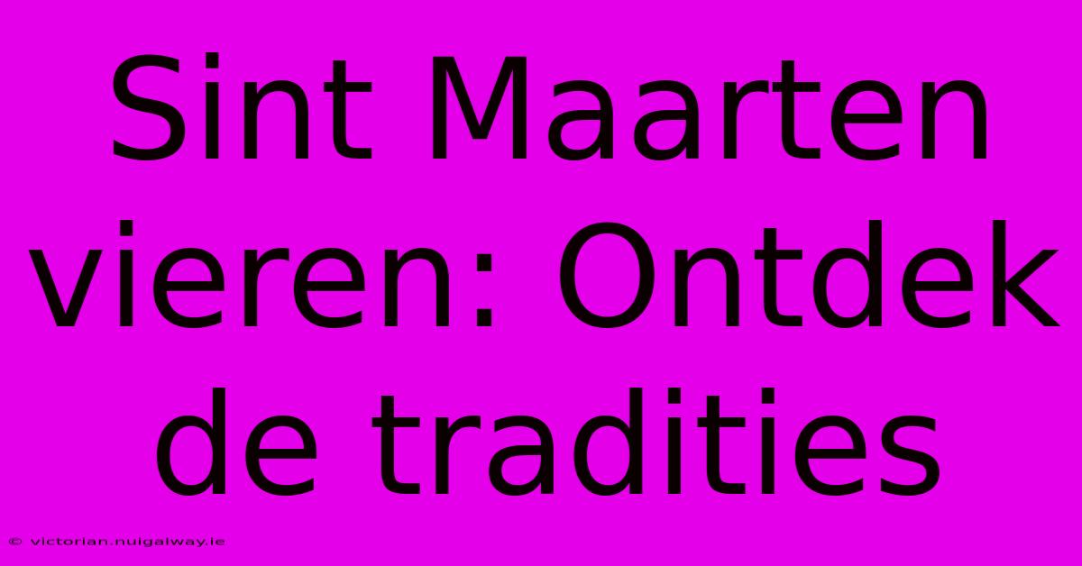 Sint Maarten Vieren: Ontdek De Tradities