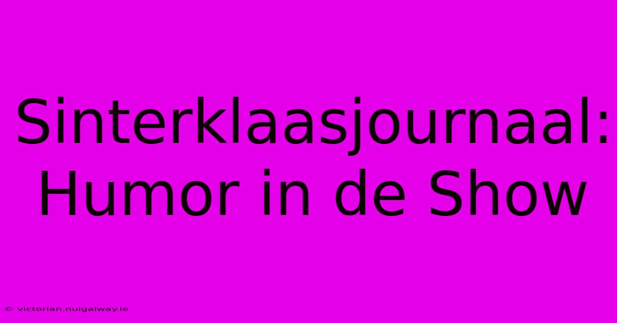 Sinterklaasjournaal: Humor In De Show 