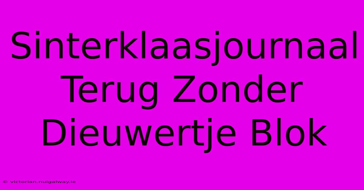 Sinterklaasjournaal Terug Zonder Dieuwertje Blok