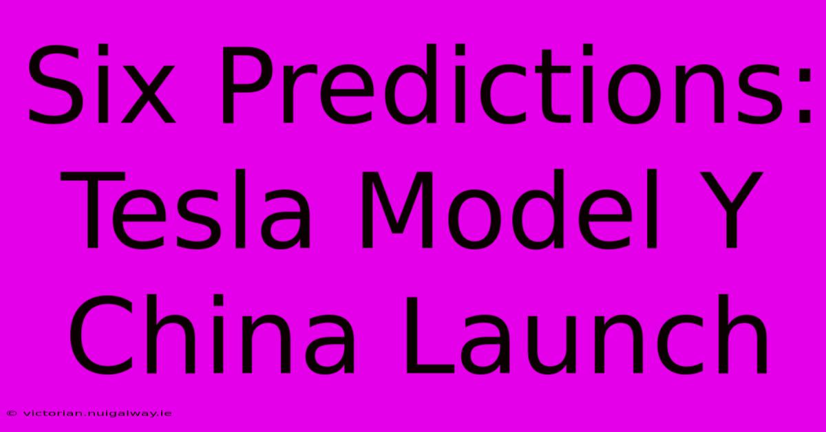 Six Predictions: Tesla Model Y China Launch