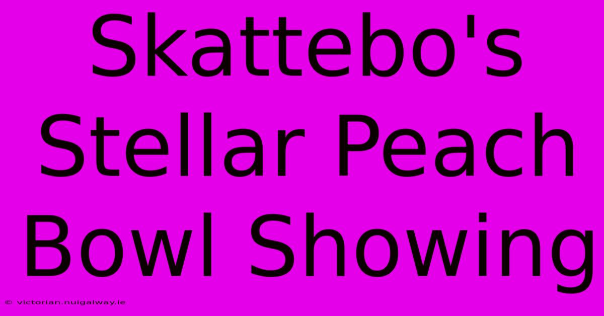 Skattebo's Stellar Peach Bowl Showing