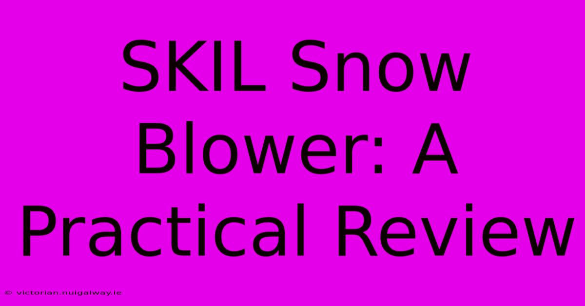 SKIL Snow Blower: A Practical Review