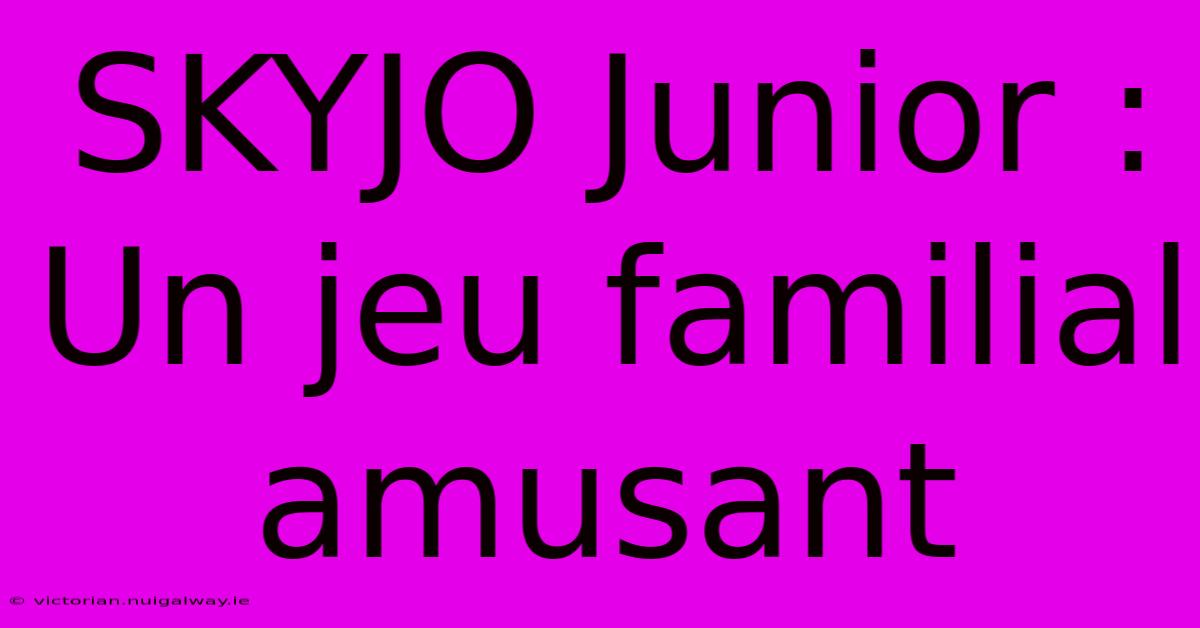 SKYJO Junior : Un Jeu Familial Amusant