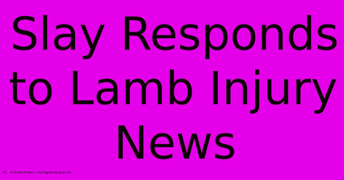 Slay Responds To Lamb Injury News