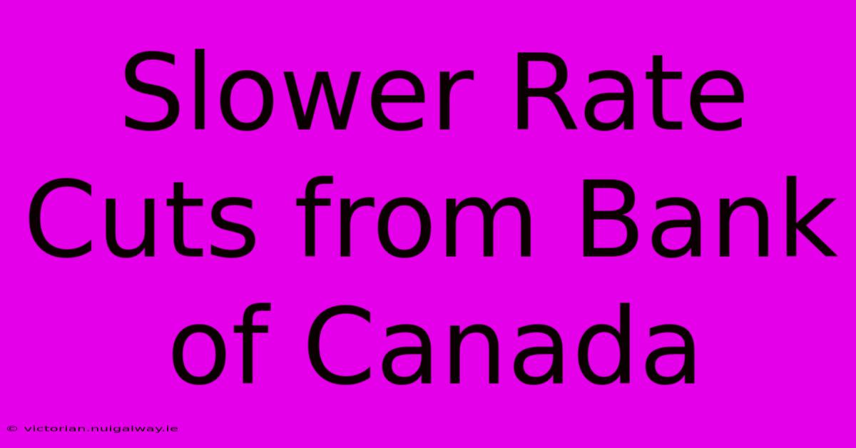 Slower Rate Cuts From Bank Of Canada