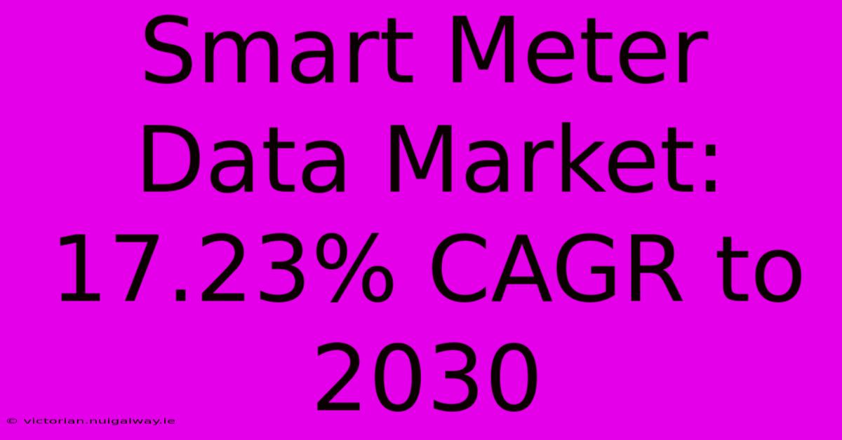 Smart Meter Data Market: 17.23% CAGR To 2030 