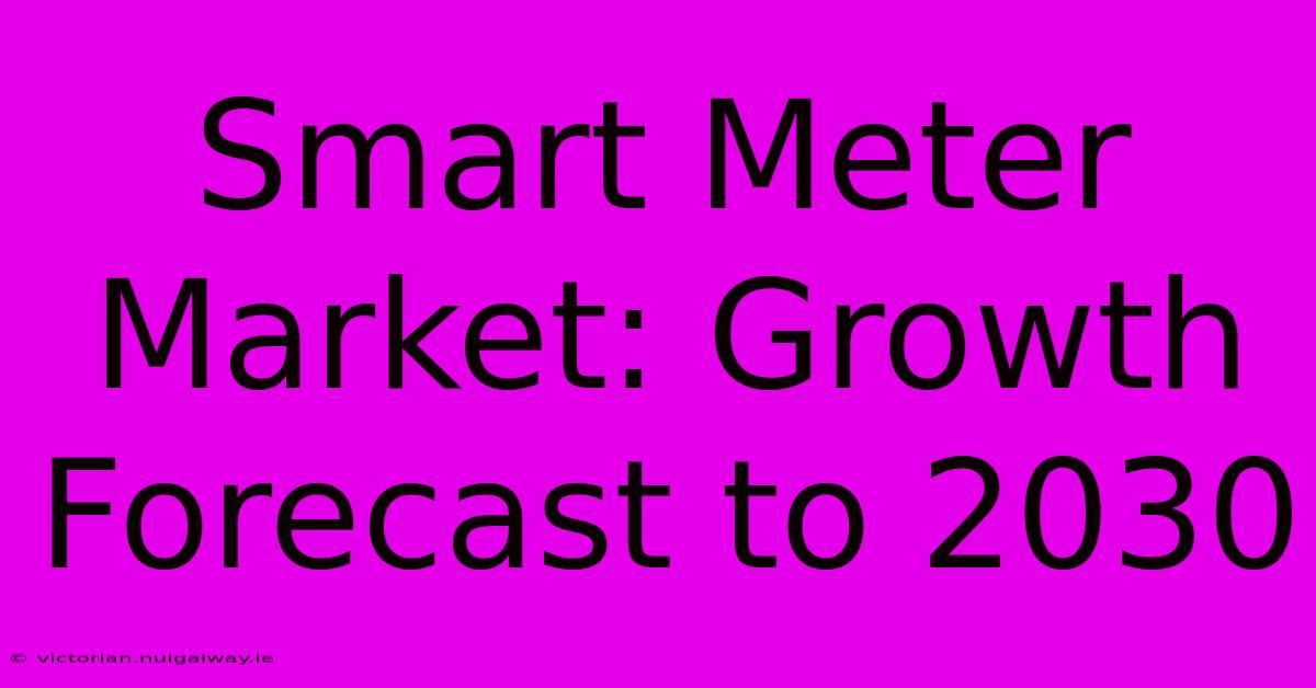 Smart Meter Market: Growth Forecast To 2030