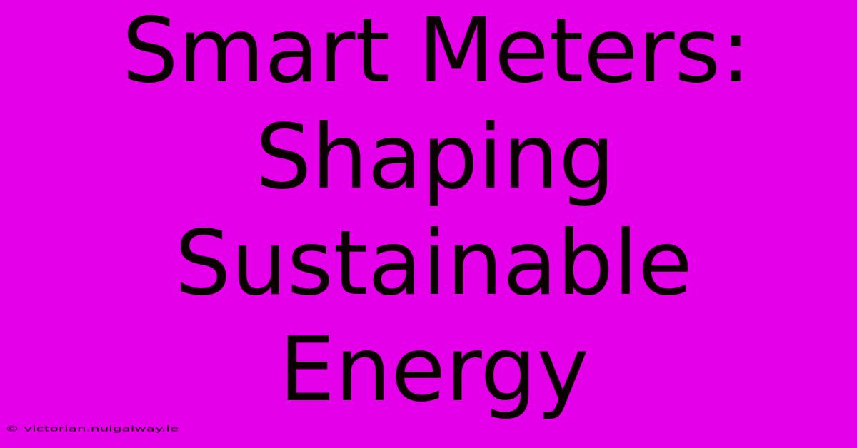 Smart Meters: Shaping Sustainable Energy