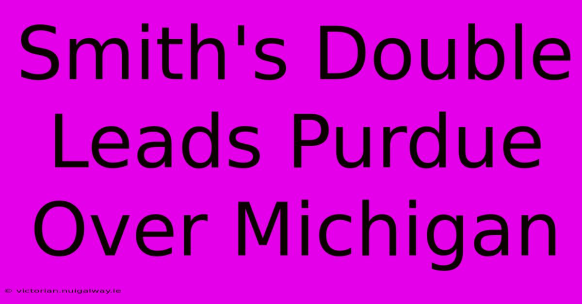 Smith's Double Leads Purdue Over Michigan