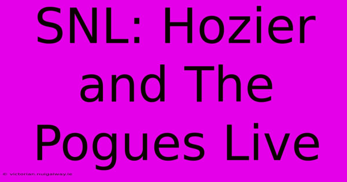 SNL: Hozier And The Pogues Live