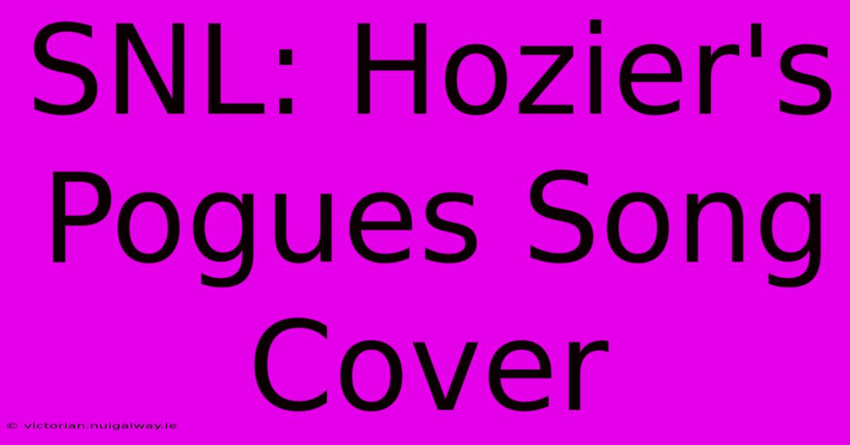 SNL: Hozier's Pogues Song Cover