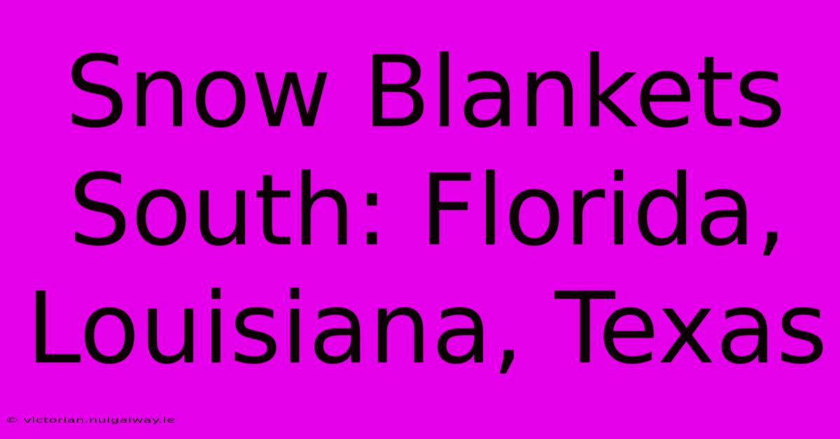 Snow Blankets South: Florida, Louisiana, Texas