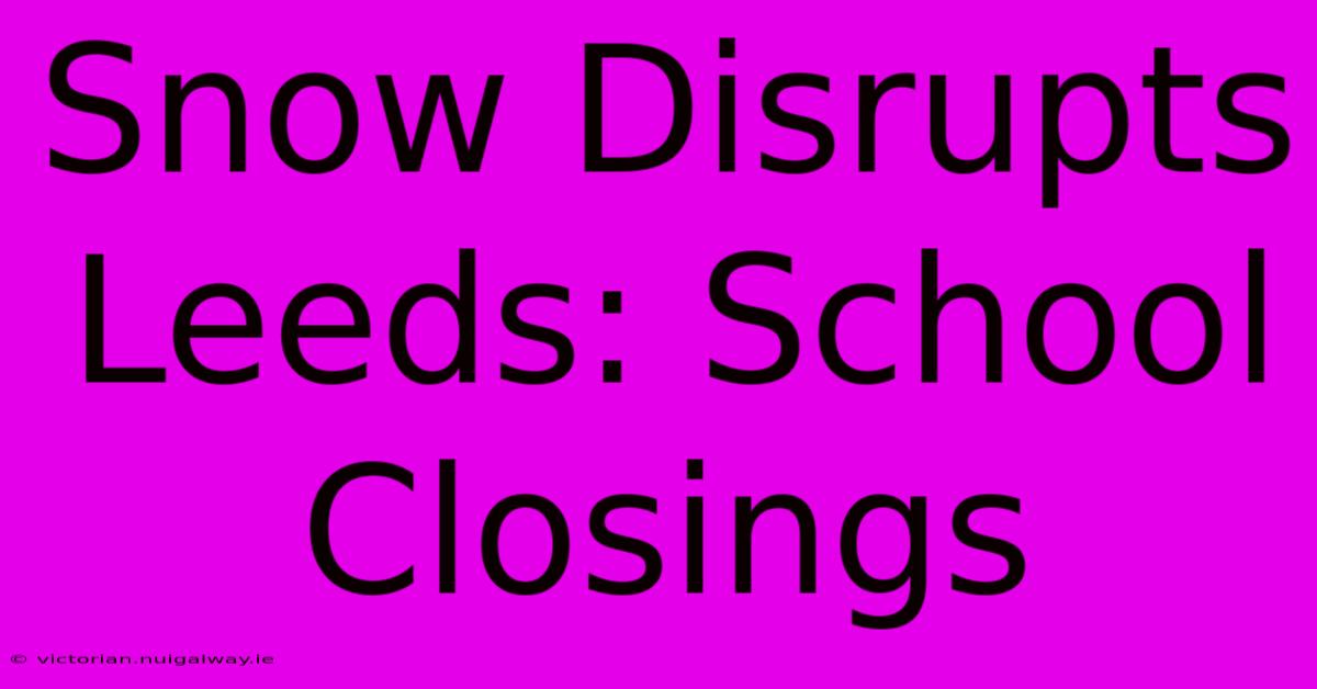 Snow Disrupts Leeds: School Closings