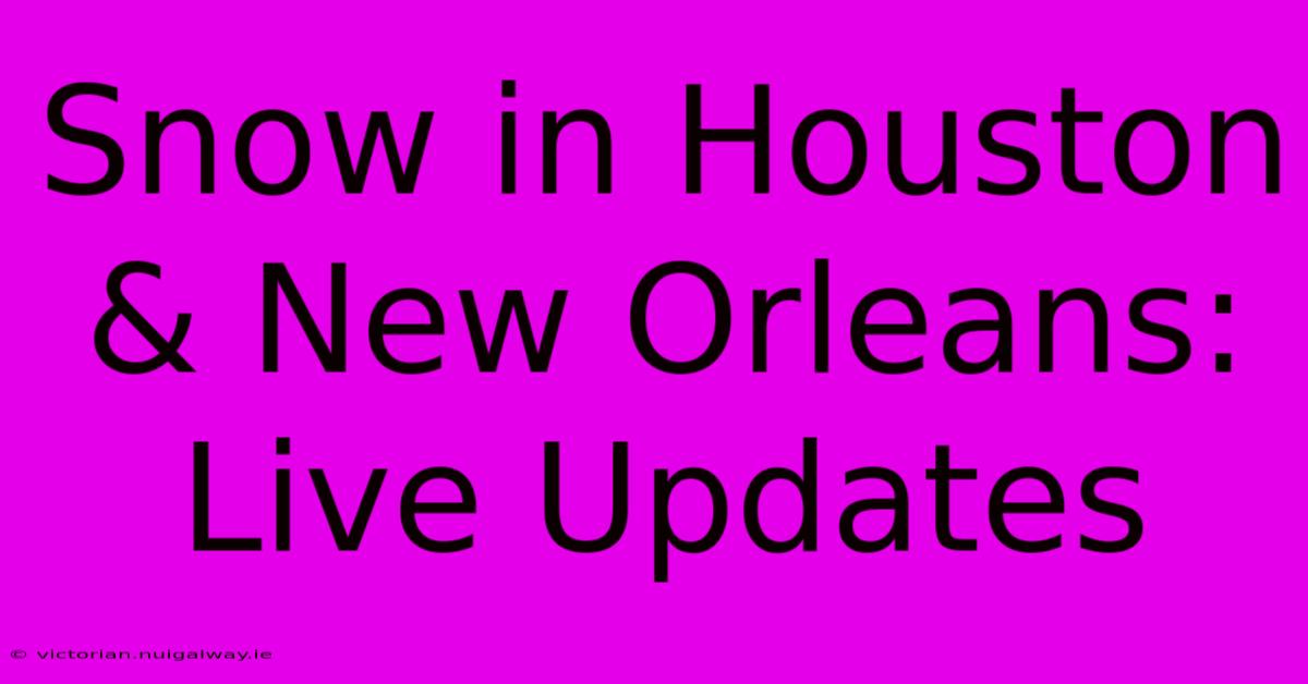 Snow In Houston & New Orleans: Live Updates