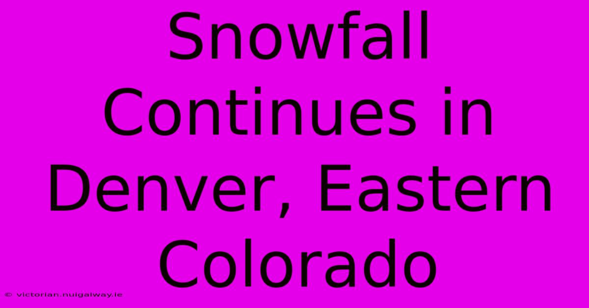 Snowfall Continues In Denver, Eastern Colorado