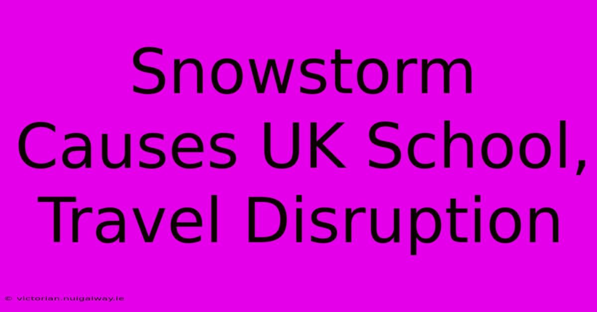 Snowstorm Causes UK School, Travel Disruption