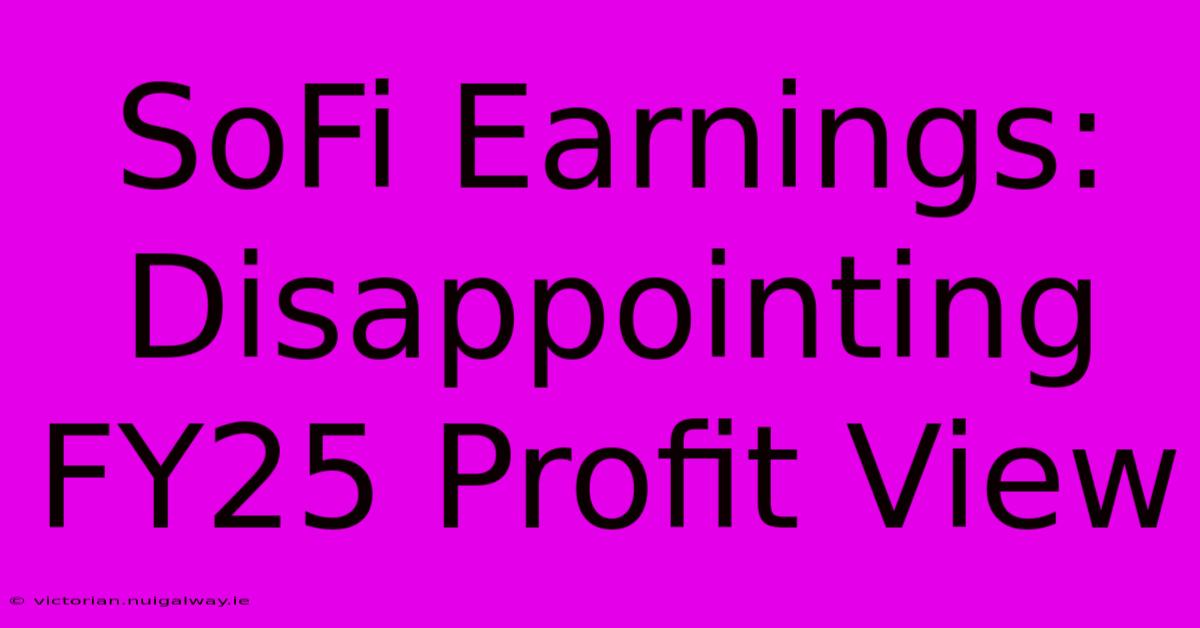 SoFi Earnings: Disappointing FY25 Profit View