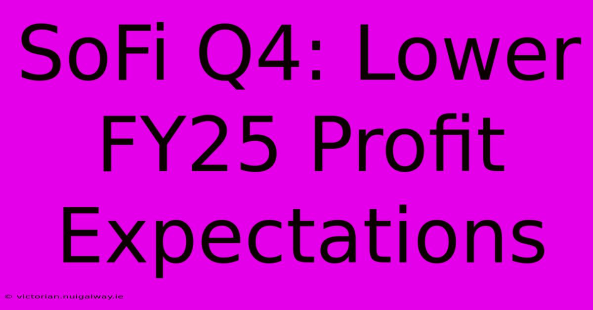 SoFi Q4: Lower FY25 Profit Expectations