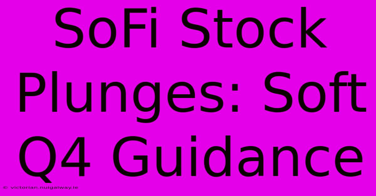 SoFi Stock Plunges: Soft Q4 Guidance