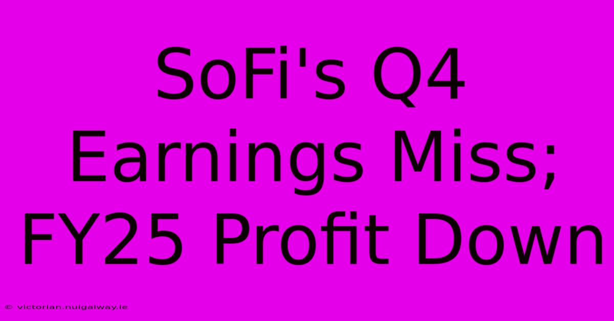 SoFi's Q4 Earnings Miss; FY25 Profit Down