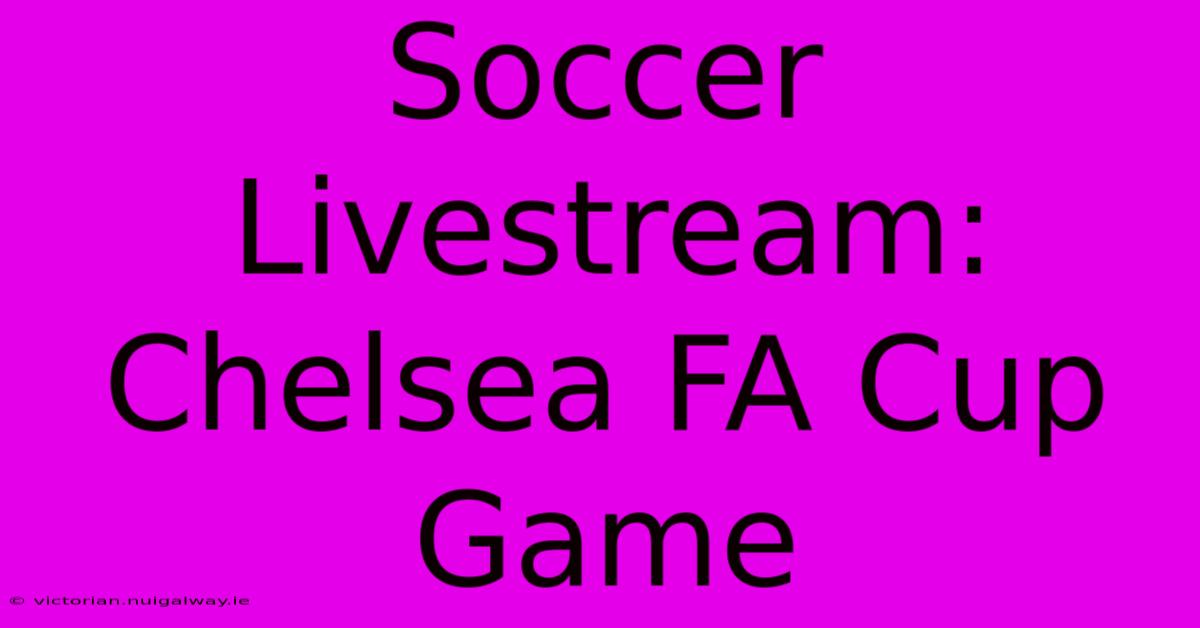 Soccer Livestream: Chelsea FA Cup Game