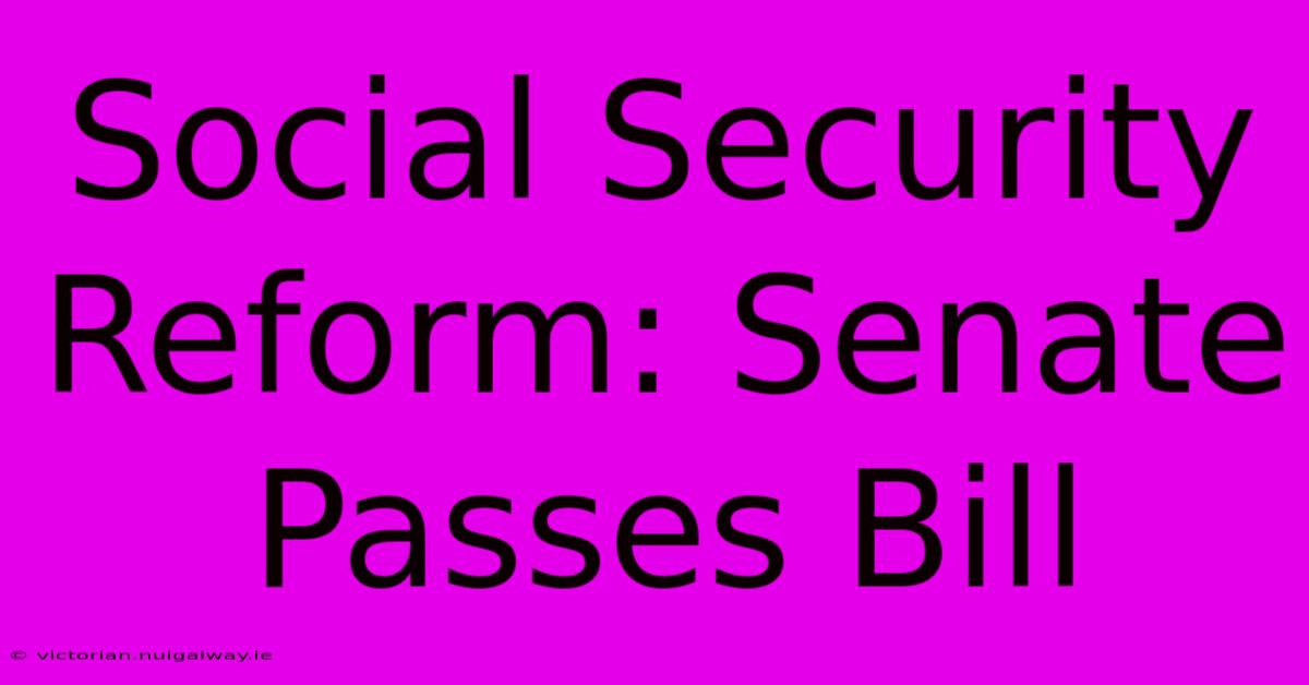 Social Security Reform: Senate Passes Bill