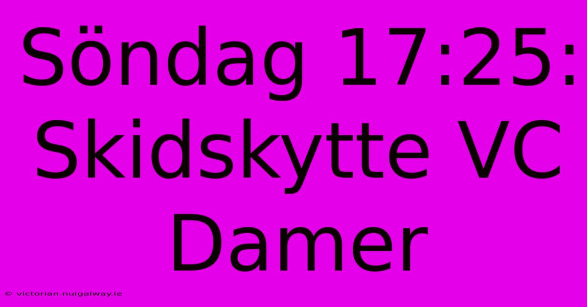 Söndag 17:25: Skidskytte VC Damer