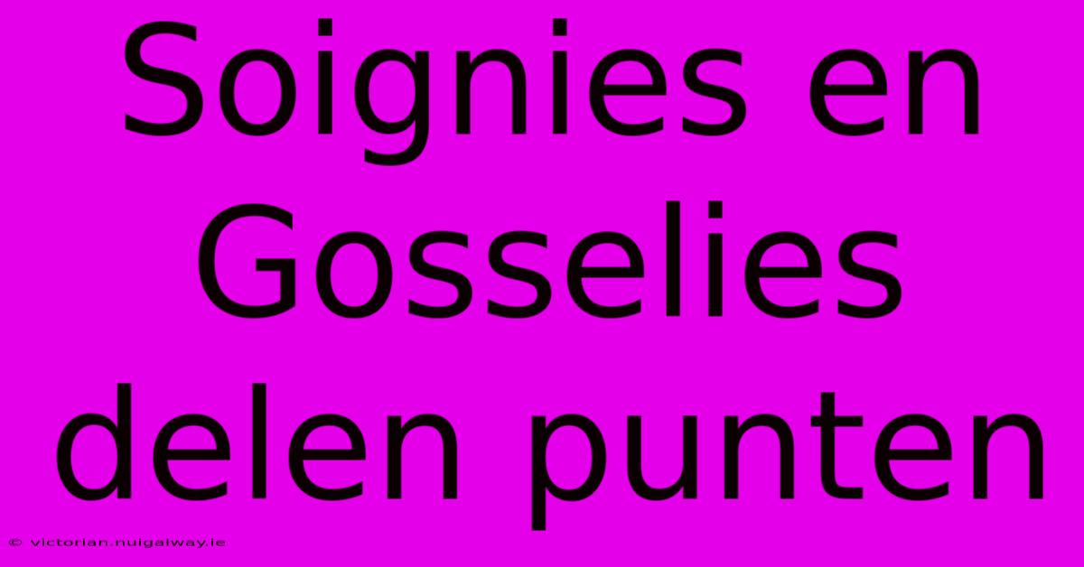 Soignies En Gosselies Delen Punten