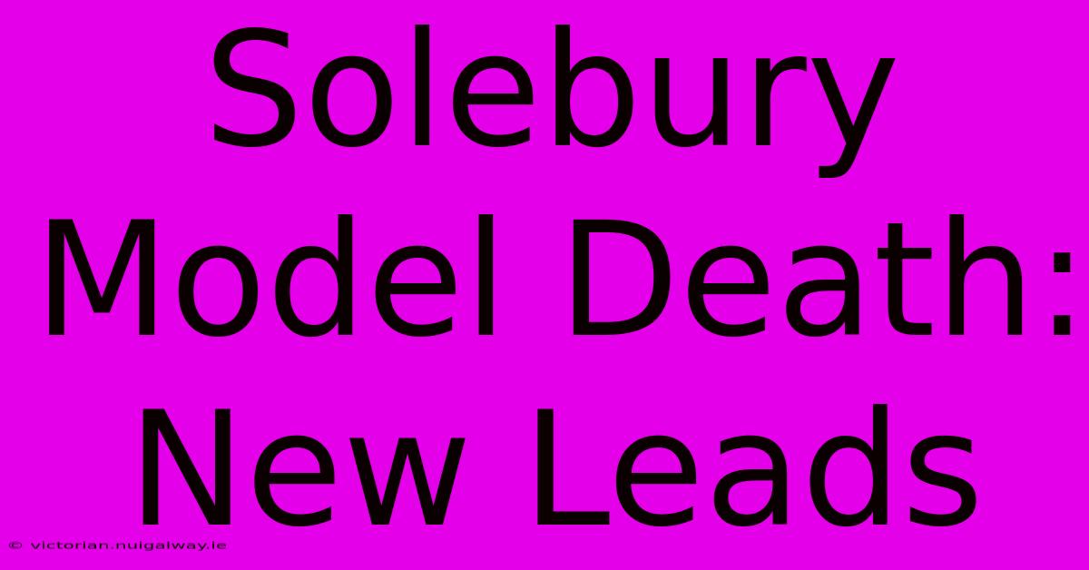 Solebury Model Death: New Leads