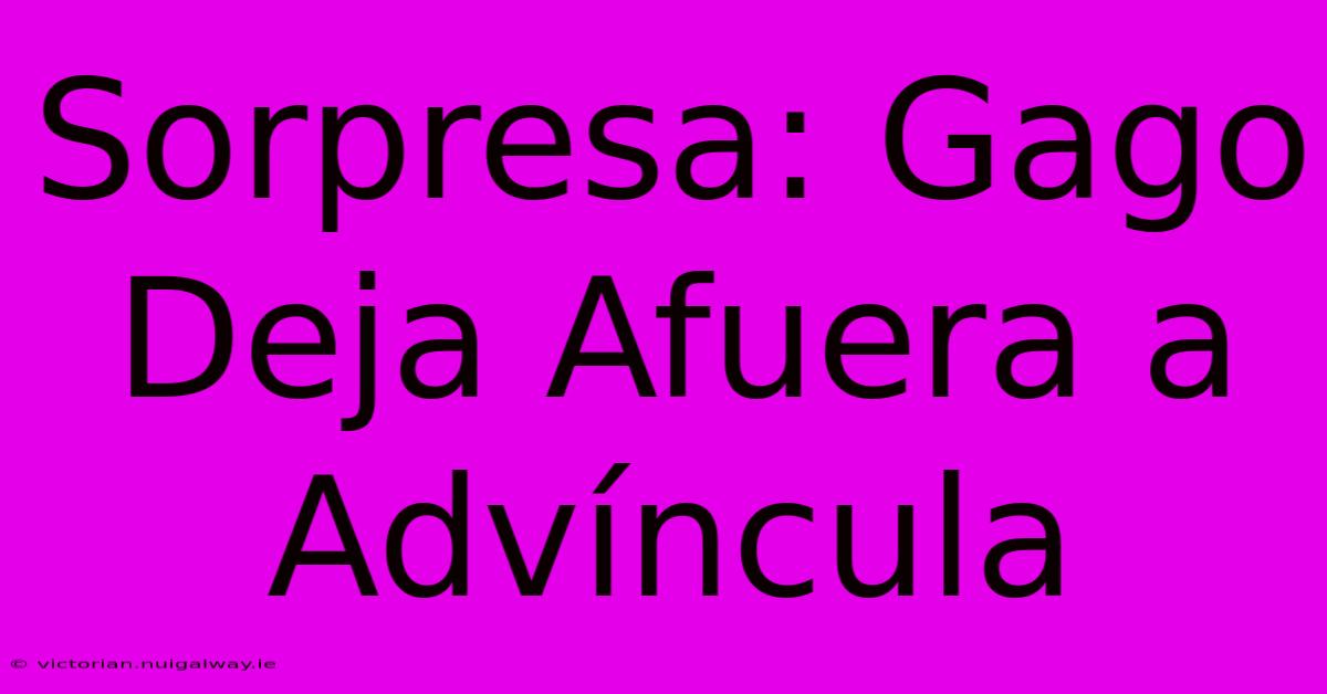Sorpresa: Gago Deja Afuera A Advíncula