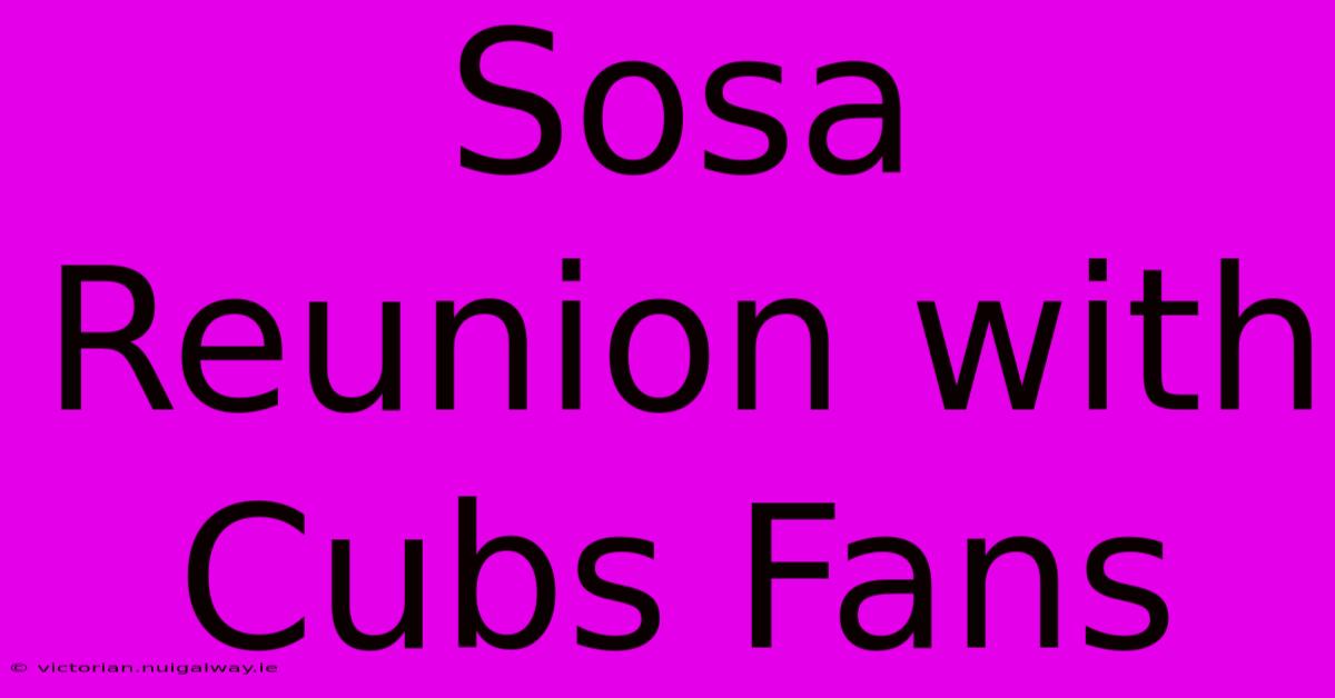 Sosa Reunion With Cubs Fans