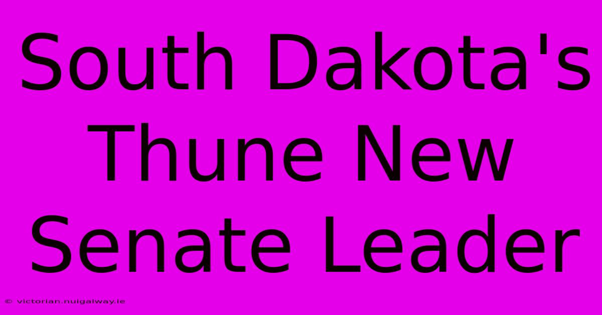 South Dakota's Thune New Senate Leader