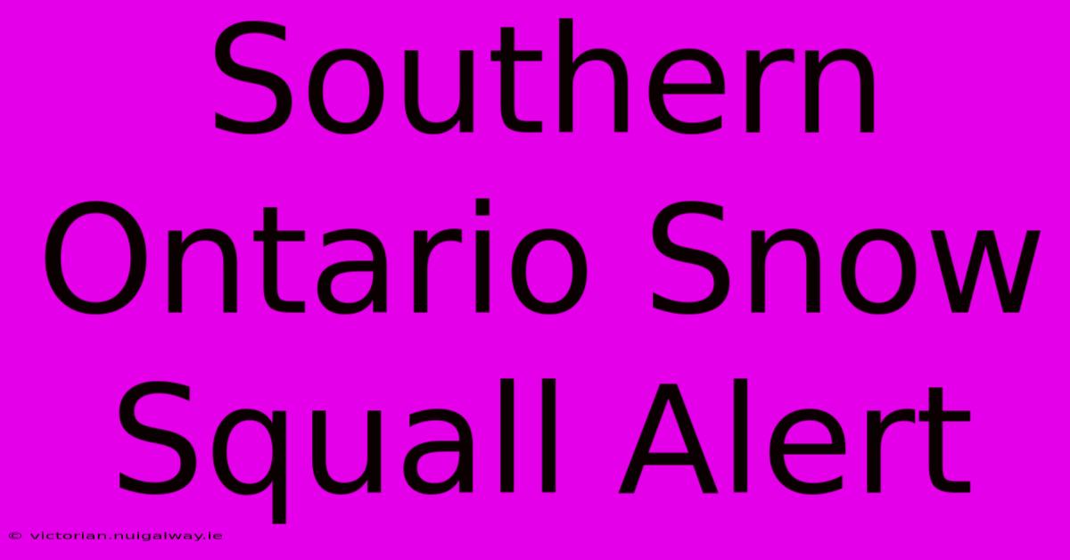 Southern Ontario Snow Squall Alert